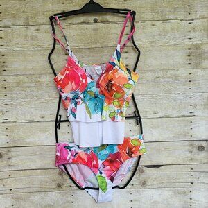 NWT Daccla Watercolor Flowers Tankini Large